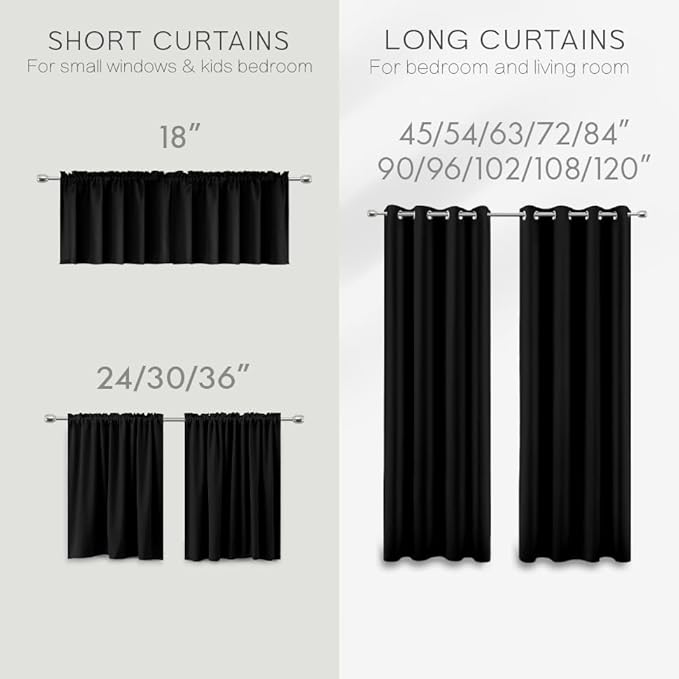 KOUFALL 54 Inch Curtains Length 2 Panels Set, Room Darkening Grommet Insulated - Image 5