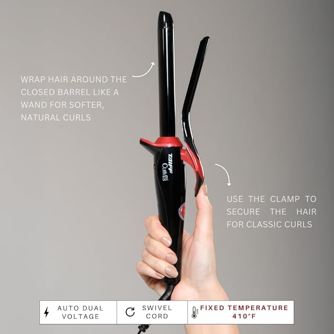 TAIFF Curves Professional Black Titanium Curling Iron – High-Performance Hair - Image 5