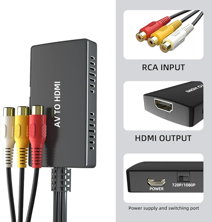 Kirzi Female RCA to HDMI Out Cable Converter Adapter - Image 2