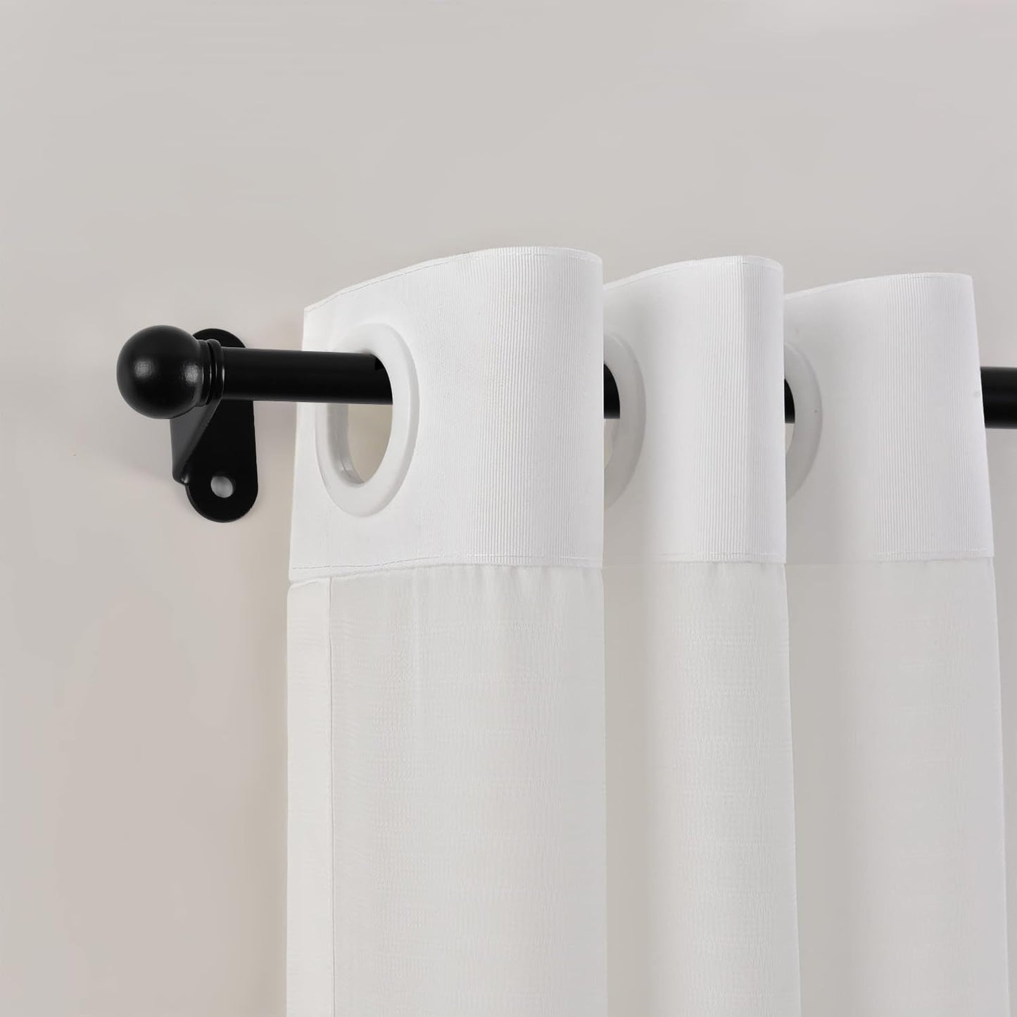 Cafe Curtain Rod 18-30 Inch, 1/2" Diameter, Door Curtain Rod, Black | Adjustable Small Curtain Rods for Windows, French Door, Screws Mounted with Brackets