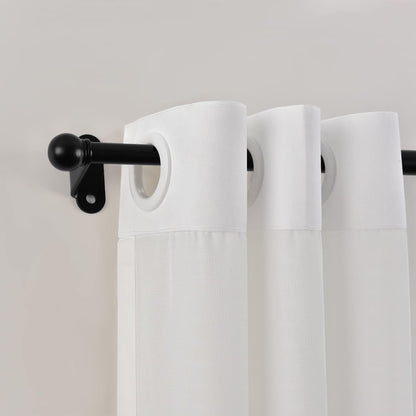 Cafe Curtain Rod 18-30 Inch, 1/2" Diameter, Door Curtain Rod, Black | Adjustable Small Curtain Rods for Windows, French Door, Screws Mounted with Brackets