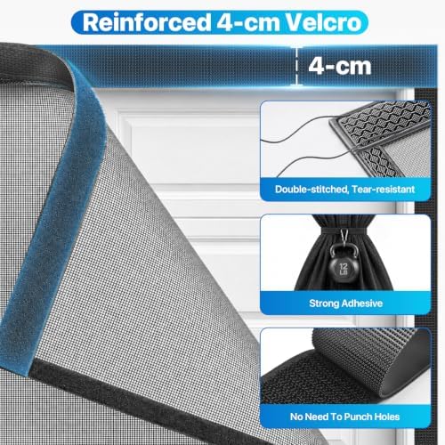 heavy duty garage screen door for 1 car showing dimensions