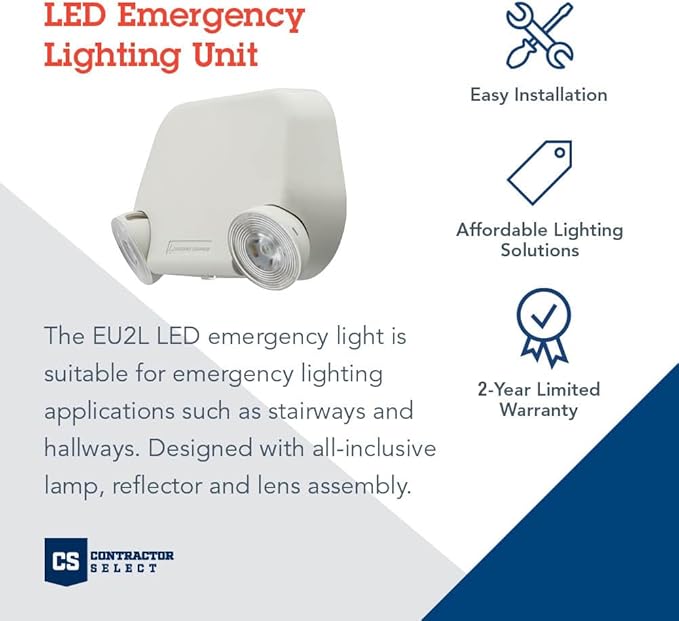Lithonia Lighting Basics Low Profile Emergency Light, LED Emergency Lights - Image 2