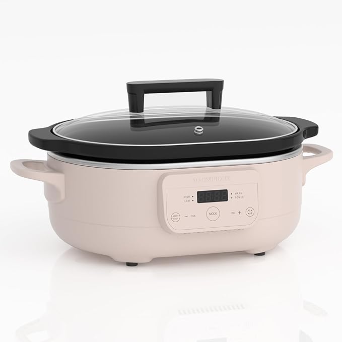 MAGNIFIQUE 6 Quart Programmable Slow Cooker Removable Healthy Nonstick Pot by INDY+VAC