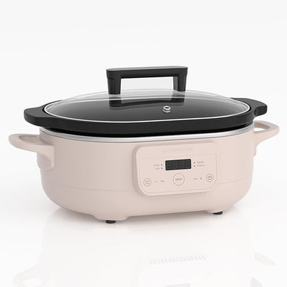 MAGNIFIQUE 6 Quart Programmable Slow Cooker Removable Healthy Nonstick Pot by INDY+VAC
