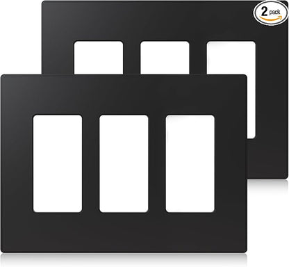 ELEGRP 3-Gang Screwless Decorative Wall Plates, Mid-Size Unbreakable by ELEGRP%7CELEGROUP