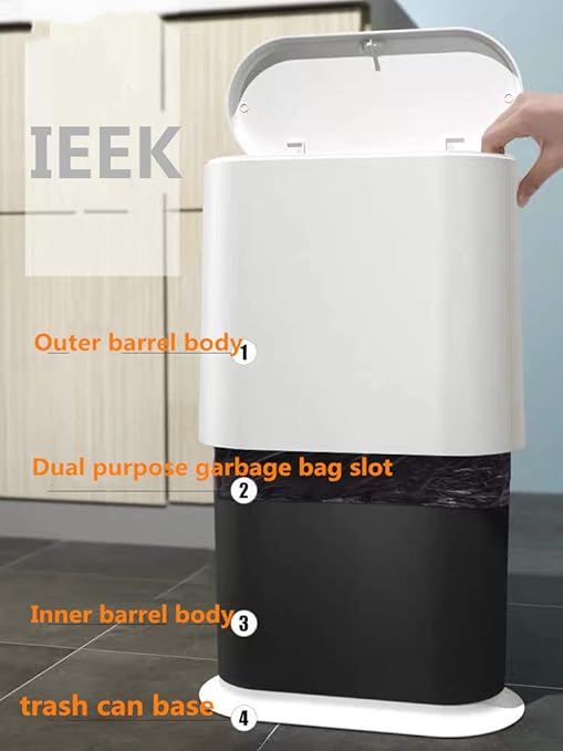 IEEK Slim Plastic Trash Can - Image 4