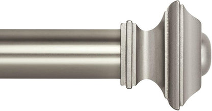 Ivilon Drapery Treatment Window Curtain Rod - Square Design 1 1/8 Rod. 48 to 86 Inch. Satin Nickel