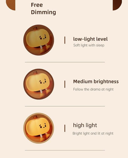 ATSUI Pumpkin Night Light, Halloween LED Squishy Novelty Lamp, Food Grade - Image 3