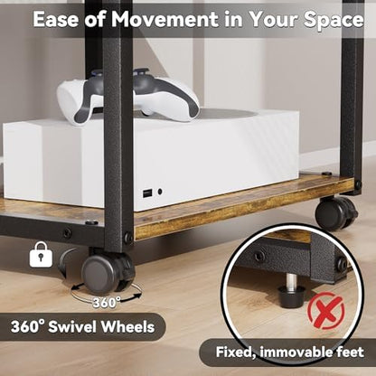 aquzee av media stand with wheels, 4-tier game, package contents