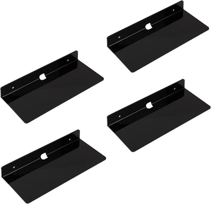 IEEK 4 PCS Small Acrylic Floating Wall Shelves, 9 Inch Adhesive Display Shelf by IEEK