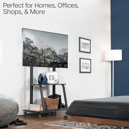 vivo heavy duty mobile tv cart for 42, side view