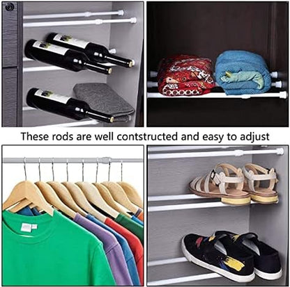 Tension Rods 28 to 48 Inches 8 Pack,Tension Curtain Rod,Spring Tension Rods,Adjustable Extension Spring Rods Closet Rod for Windows,Kitchen, Bathroom,Cupboard,Wardrobe