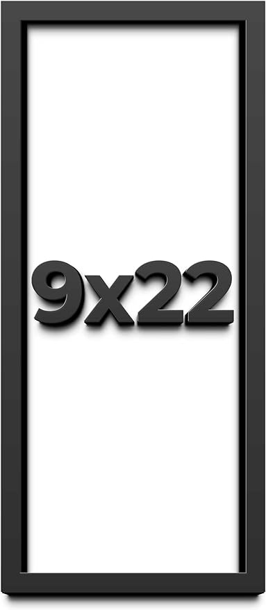 9x22 Shadow Box Frame Black | 1 Inch Deep Solid Wood Shadowbox Display Frame | by CustomPictureFrames