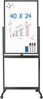 maxtek Magnetic Mobile White Board, 40 x 24 Double Sided Dry Erase Board by Maxtek