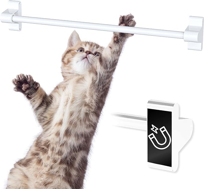 Magnetic Curtain Rod, Adjustable Magnetic Curtain Rod - White - 1 Pack | Adjustable Length 14" to 28", Easy Installation, No Drill Curtain Rod, Multi Use - For Metal Doors, Windows & Appliances