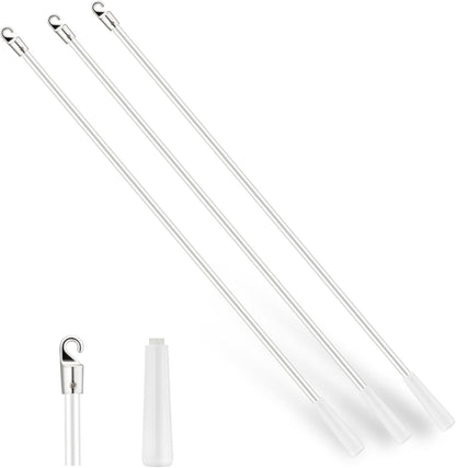 JUYO VONSAN 3Pcs 12 Inches Blinds Wand Replacement With Hook, Extension and Pull Fiberglass Wand (3, 12 Inch)