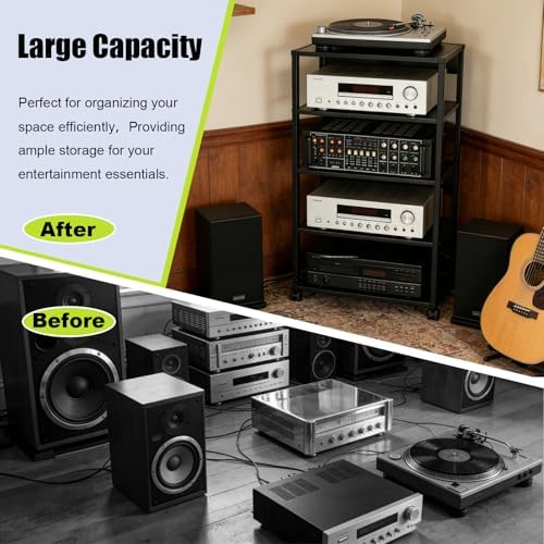 5-tier av media stand with wheels, 43" audio, package contents