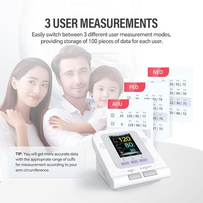 CONTEC Blood Pressure Monitor Upper Arm Cuff 3 Size Cuffs 300 Sets Memory - Image 4