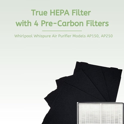 Nispira True HEPA Filter with 4 Pre-Carbon Filters Compatible with Whirlpool - Image 3