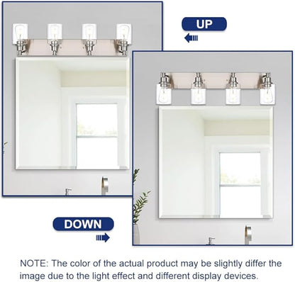 TODOLUZ Bathroom Vanity Light Fixtures, 4-Lights Modern Brushed Nickel Wall - Image 3