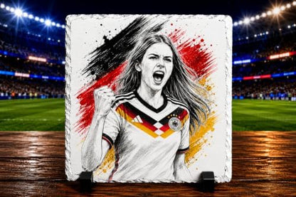 Personalized Soccer Sketch Rock Slate Plaque – Custom Photo to Sketch Soccer Gifts Custom Kids Adult Soccer Ball Gifts for Boys Men Women Birthday Gift Football Square Stone Frame
