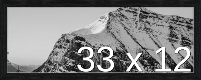 Frame It Easy 33 x 12 Black Grain Wood Frame by FrameItEasy