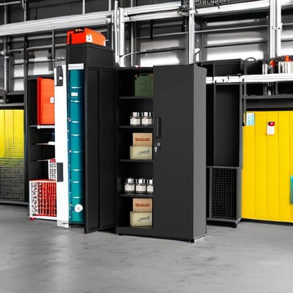 MIIIKO Black Garage Storage Cabinet - Image 6