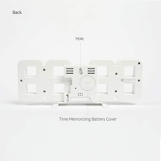 mooas 3D Pure Mini White LED Clock - Image 8
