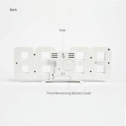 mooas 3D Pure Mini White LED Clock - Image 8