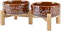 SPUNKYJUNKY Elevated Dog Bowls Ceramic, 5.1'' Dogs and Cat Food Water Bowls by SPUNKYJUNKY
