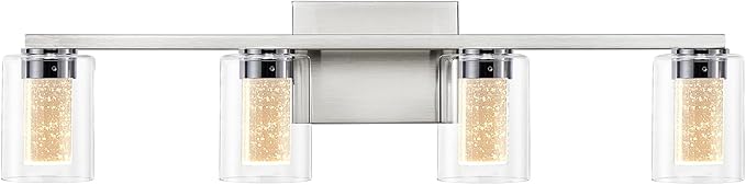SADENICEL 4-Light Bathroom Light Fixtures, Brushed Nickel, Dimmable LED - Image 8