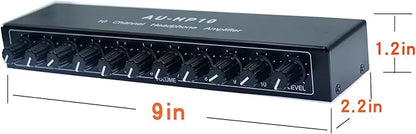 aux Mini Jack TRS 3.5 mm Input 1 in 10 Out Channel Headphone Amplifier Stereo - Image 3