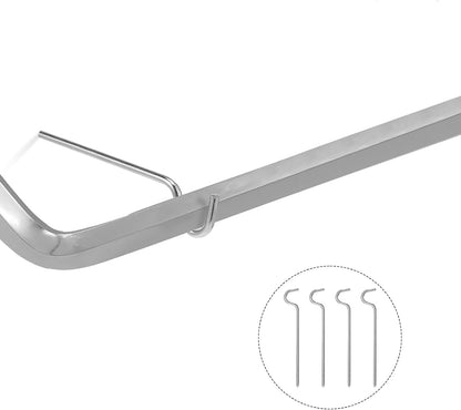 4 Pcs Curtain Rod Support, Single Curtain Rod Bracket Metal Center Hook Hanger without Screws