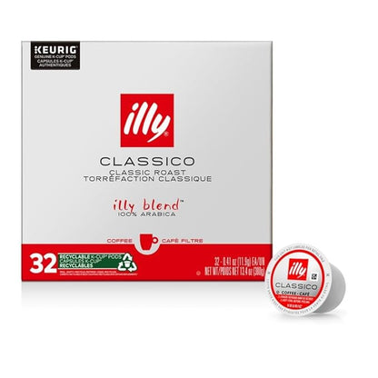 illy Coffee K Cup, Pods for Keurig Machines, Classico Medium Roast, 100% Arabica by illy