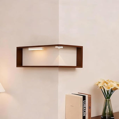 Smart Corner Shelves That Light Up Your Space, Wooden Wall-Mounted Corner Shelf - Image 6