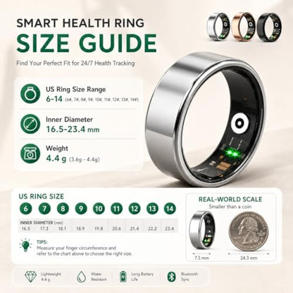 smart ring for women men, fitness tracker ring, side view