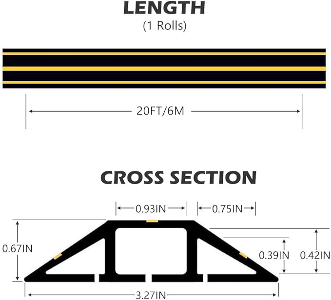20Ft Cord Covers for Wires on Floor, 3-Channel Floor Cord Cover - Image 2
