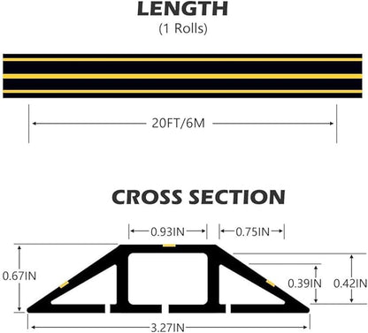20Ft Cord Covers for Wires on Floor, 3-Channel Floor Cord Cover - Image 2