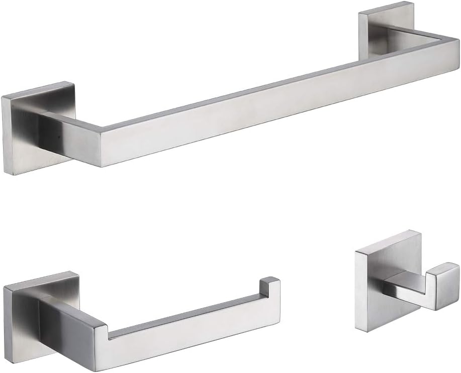 tastos 3-piece bathroom hardware set brushed nickel wall, main product view