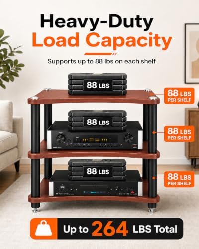 heavy duty 3-tier av media stand, 264 lb, package contents