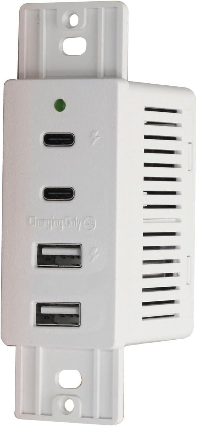 Magnadyne Wall Mount USB-C & USB-A Charging Ports for RV & Vehicle Us...