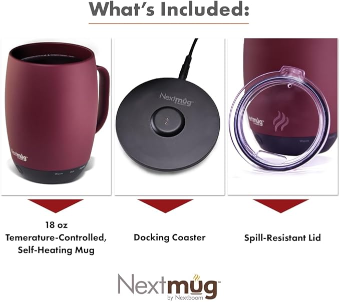 Nextmug Plus Temperature-Controlled, Self-Heating Mug – No App, Long-Lasting - Image 3