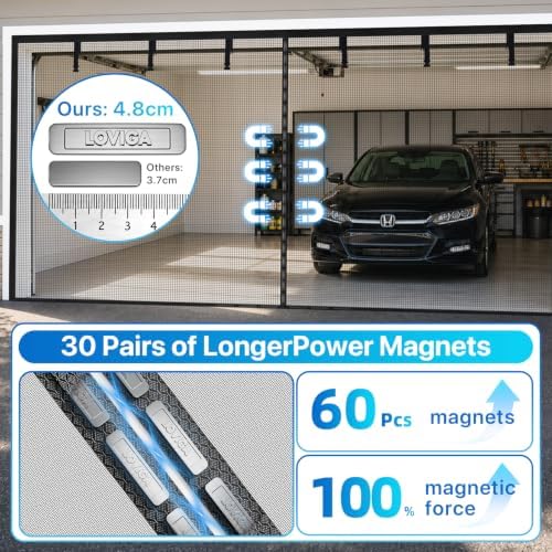 heavy duty garage screen door for 1 car, close-up detail