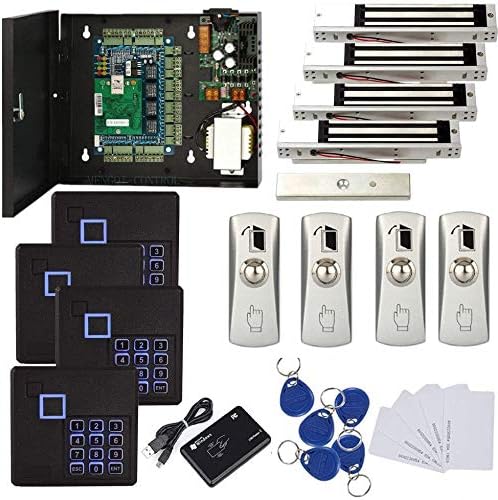 MENGQI-CONTROL 4 Doors RFID/Password Door Lock System Smart Access Control by MENGQI-CONTROL