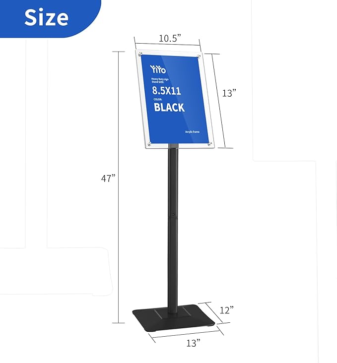 YIYO Sign Stand Poster Stand，adjustable heavy duty pedestal Sign Holder Floor - Image 8