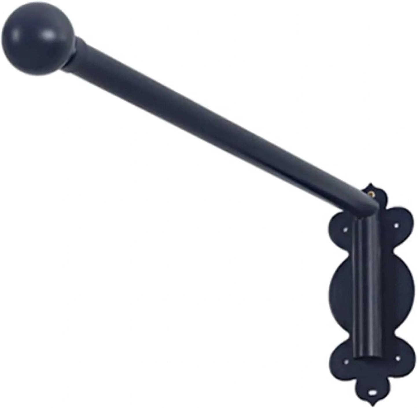 Adjustable Heavy Duty Swing Arm Curtain Rod Black Window Display Stand with Finials Customizable Length for Side Panels & Front Door Decor