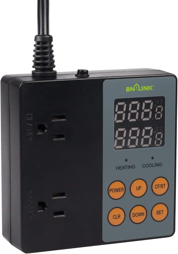 BN-LINK Digital Temperature Controller Heating Cooling 2-Stage Outlet by BN-LINK