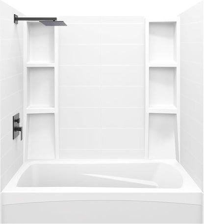 White Acrylic Tub Wall Surround 32"x 60"x 58" by NoahWilliamHome