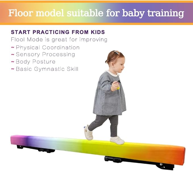 Adjustable&Foldable Gymnastics Balance Beam, 6FT/8ft High-Low Level Floor - Image 5